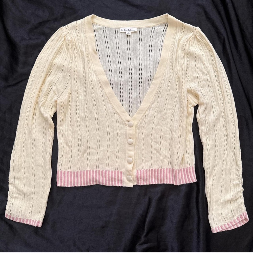 Butter Yellow Knitted V-neck Longsleeve Cardigan by: For Love & Lemons 🍋💓